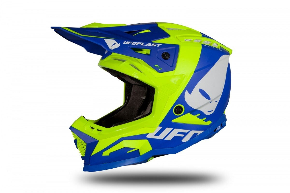 CASCO UFO MOTOCROSS ECHUS BLU/GIALLO FLUO OPACO