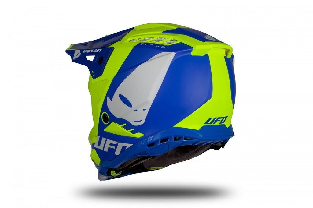 CASCO UFO MOTOCROSS ECHUS BLU/GIALLO FLUO OPACO