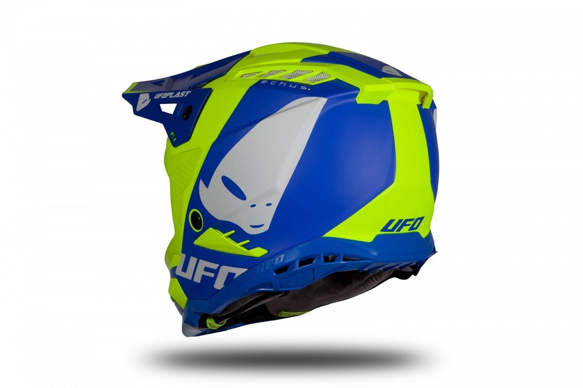 CASCO UFO MOTOCROSS ECHUS BLU/GIALLO FLUO OPACO