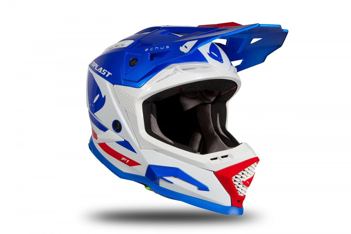 CASCO UFO MOTOCROSS ECHUS BLU/BIANCO/ROSSO LUCIDO