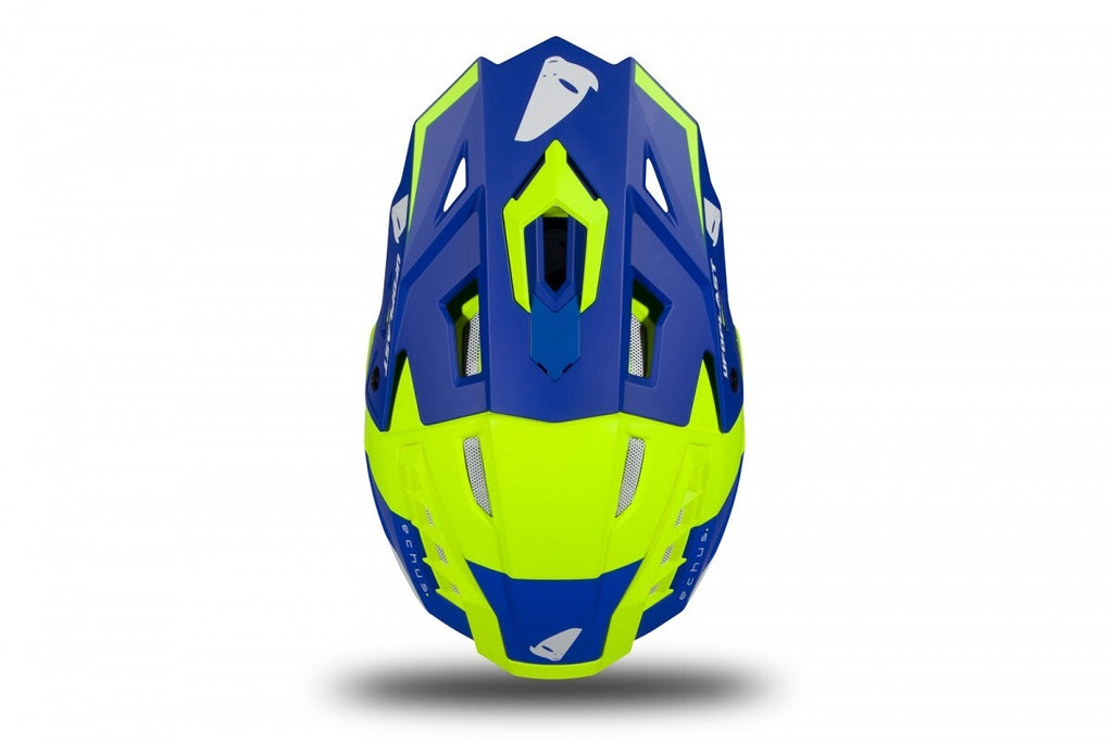 CASCO UFO MOTOCROSS ECHUS BLU/GIALLO FLUO OPACO