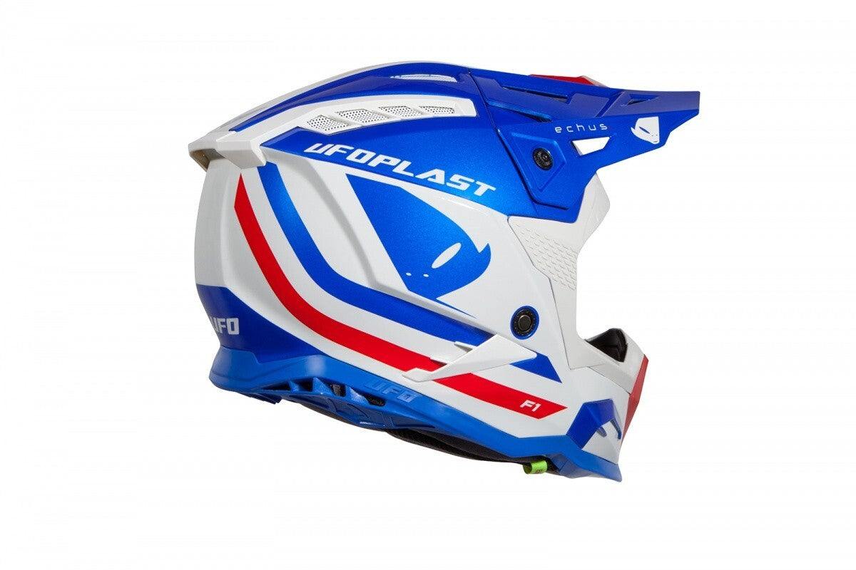 CASCO UFO MOTOCROSS ECHUS BLU/BIANCO/ROSSO LUCIDO