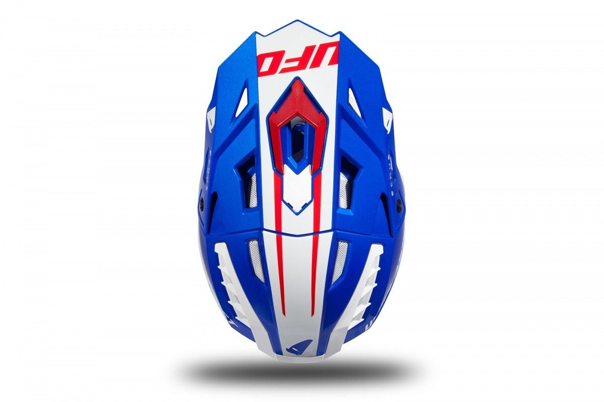 CASCO UFO MOTOCROSS ECHUS BLU/BIANCO/ROSSO LUCIDO